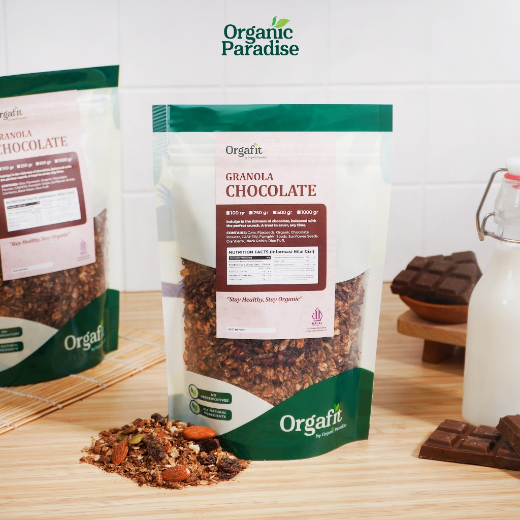 

Granola Dark Chocolate Special 1 Kg / Granola Coklat Special 1 Kg Organic Paradise