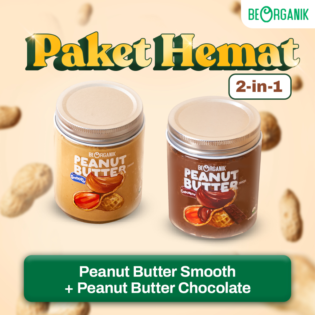 

XMASTER BEORGANIK PEANUT BUTTER PACKAGE - PAKET HEMAT 2 IN 1 SELAI KACANG - GLUTEN FREE
