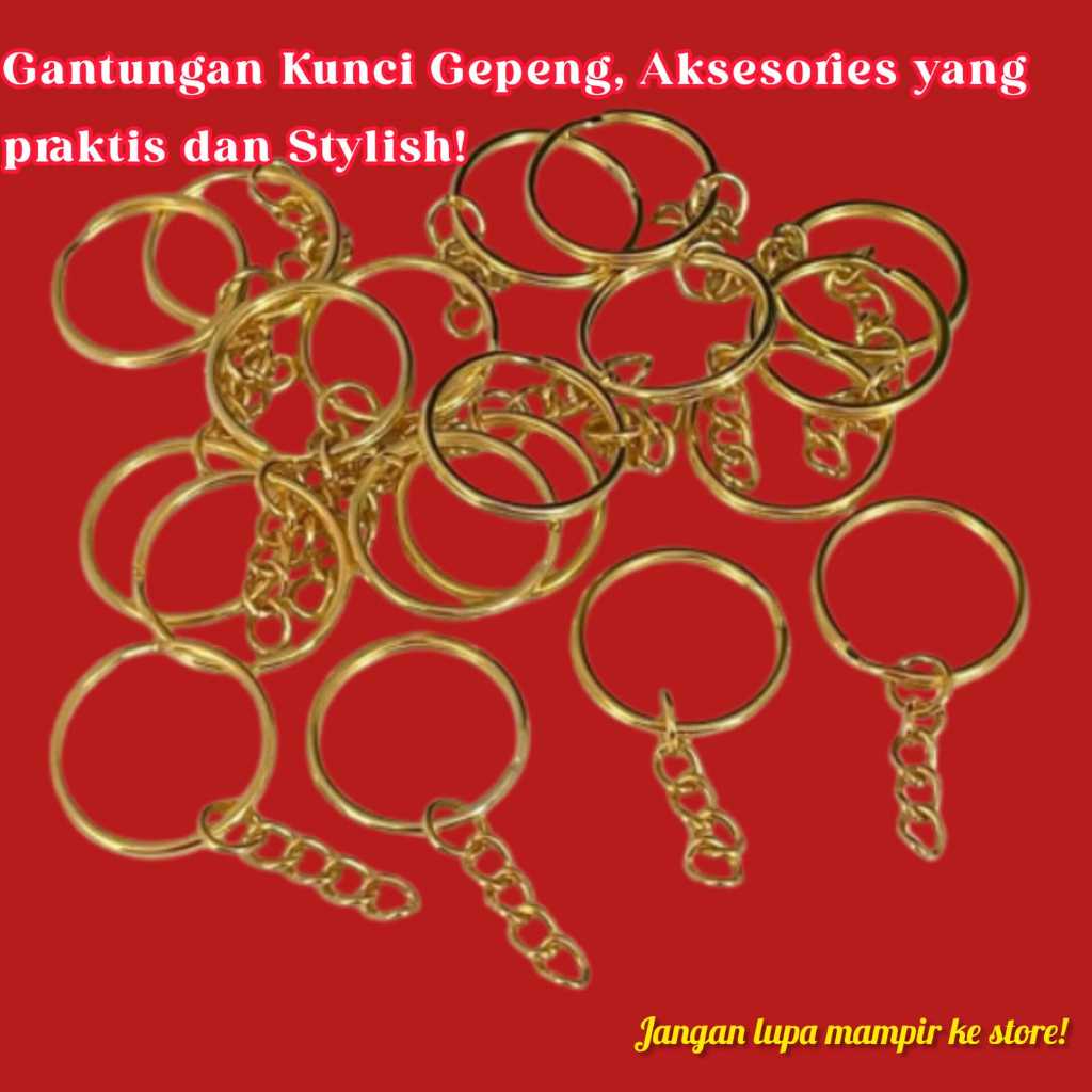 Gantungan Kunci Gepeng 28MM/Pengait Gantungan Kunci/50pcs