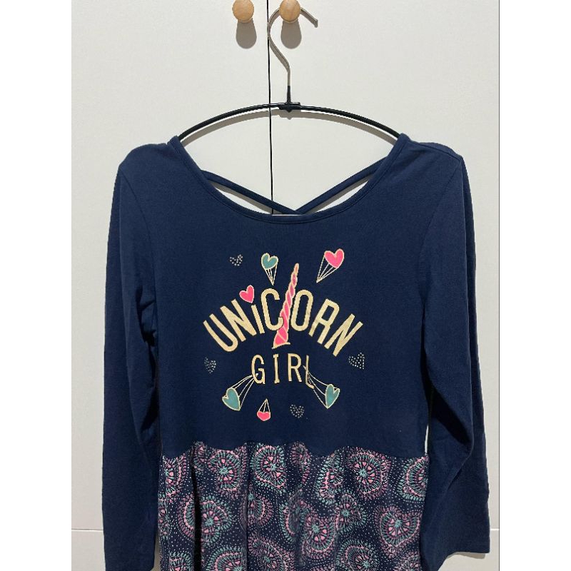 Unicorn Girl Tee Dress - Baju Dress untuk Anak Anak gambar Unicorn