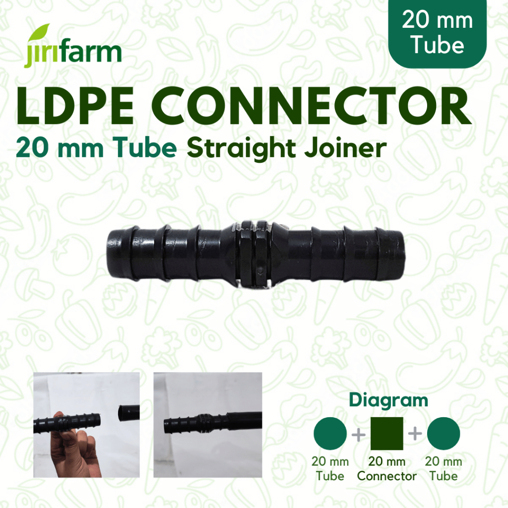 JIRIFARM - JIRIFARM - Barb Connector 20 mm - Straight Joiner | Konektor Selang PE Irigasi - Lurus 20