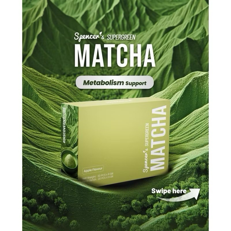 

Spencer's Matcha Apel Supergreen Boost Metabolism - 1 box 20 sachet