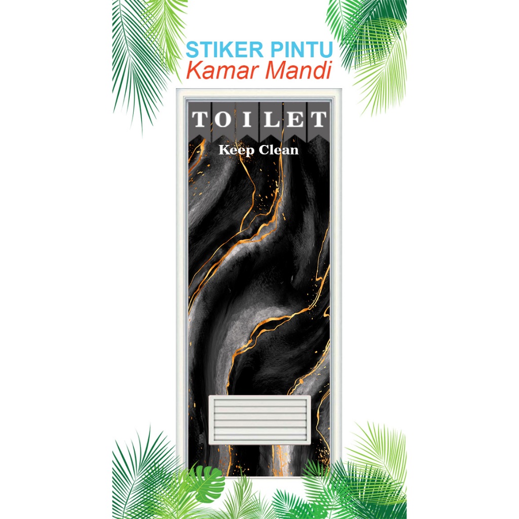 Stiker Pintu Kamar Mandi Motif / Marmer / Marble
