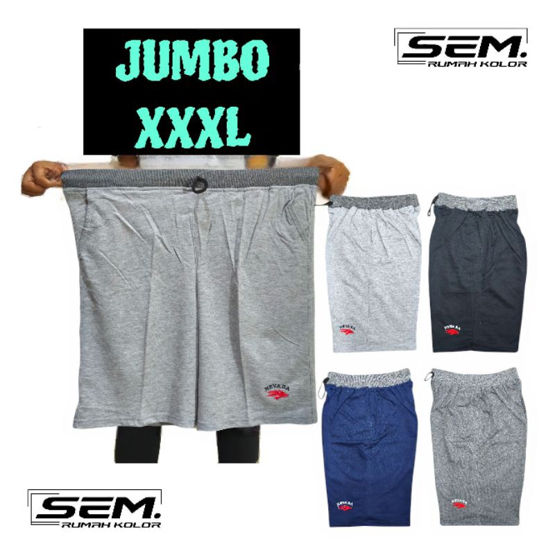 Celana Pendek Jumbo Pria Wanita BB 70 Kg 80 Kg || Celana Kolor Pendek Rumahan Santai Pria Wanita Bah