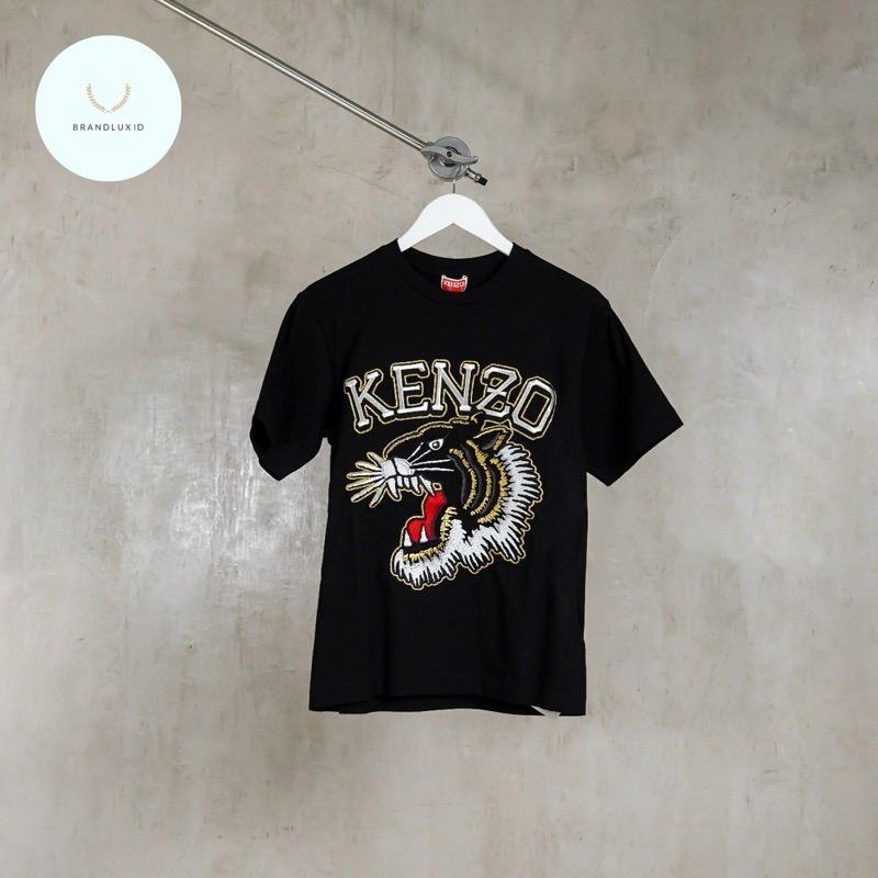 Kenzo Tiger Embroidered Yellow Tshirt in Black (unisex)