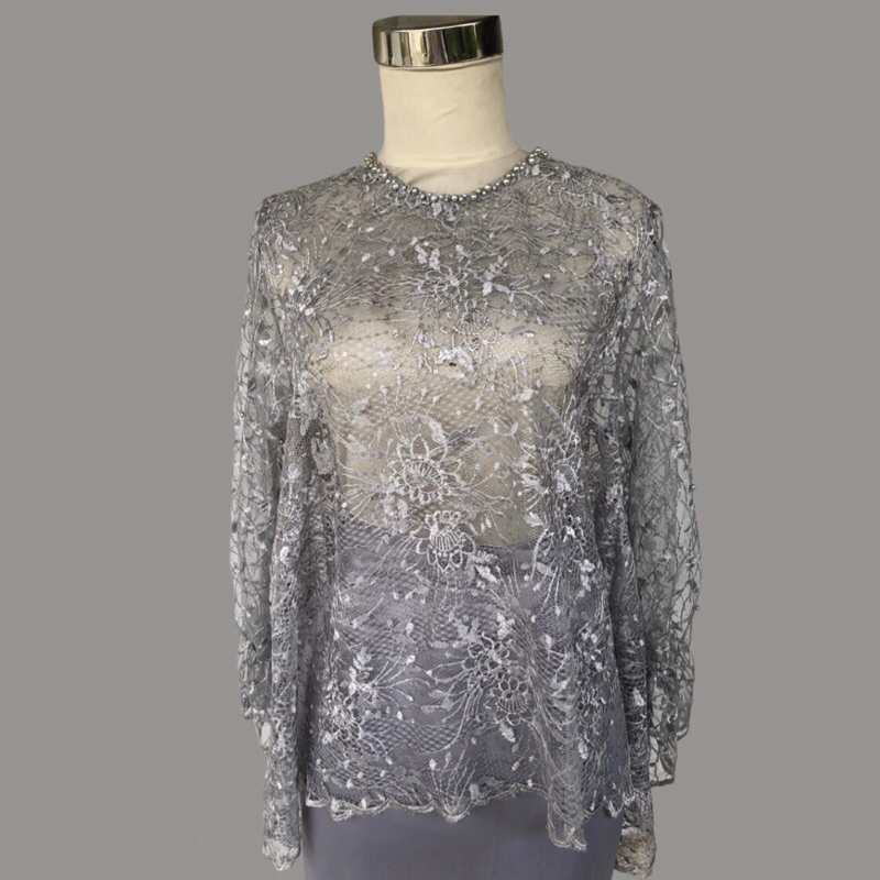 Kebaya modern & rok lilit [grey] 1 set