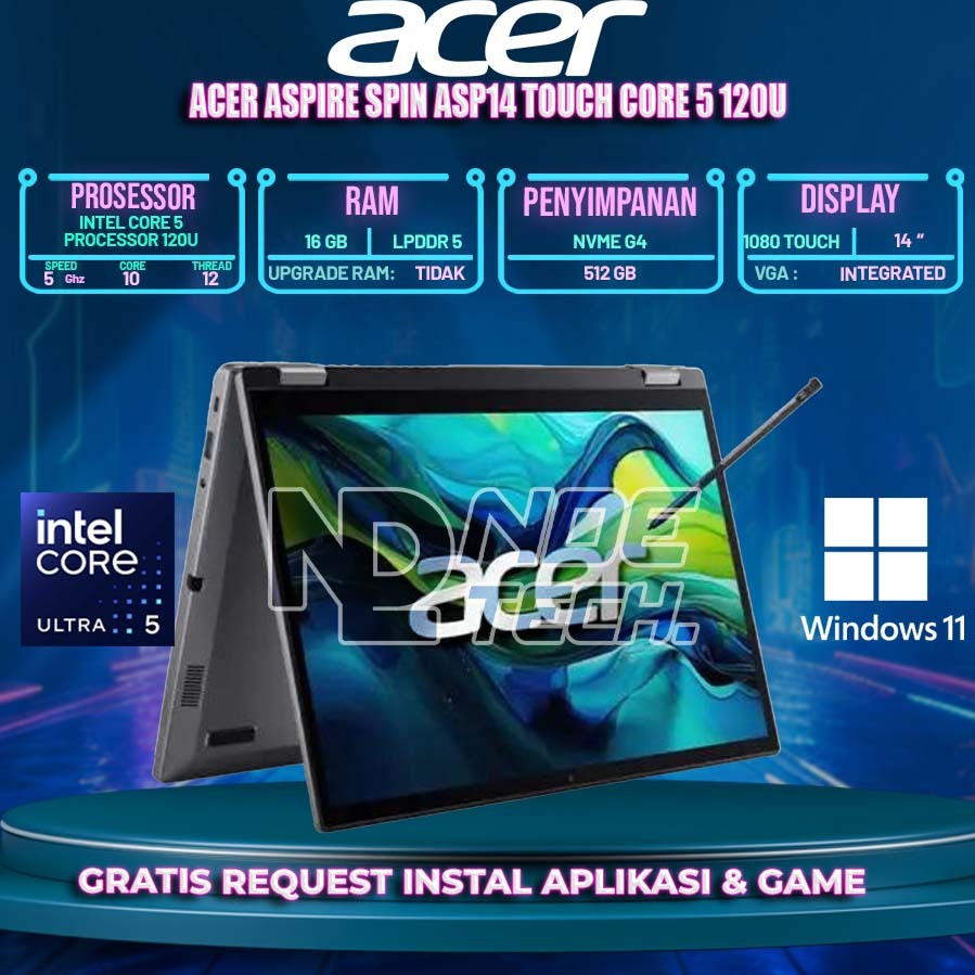 Acer Aspire Spin ASP14 Touch Core 5 120U