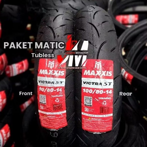 SEPASANG Matic - Ban Maxxis Victra ST Ukuran 90/80-14 & 100/80-14 ( Soft Compound )