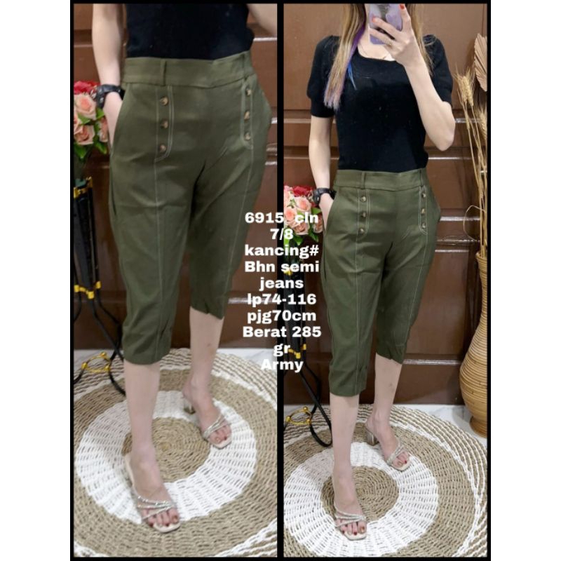 6915 Celana 7/8 Semi Jeans Wanita Korean Style