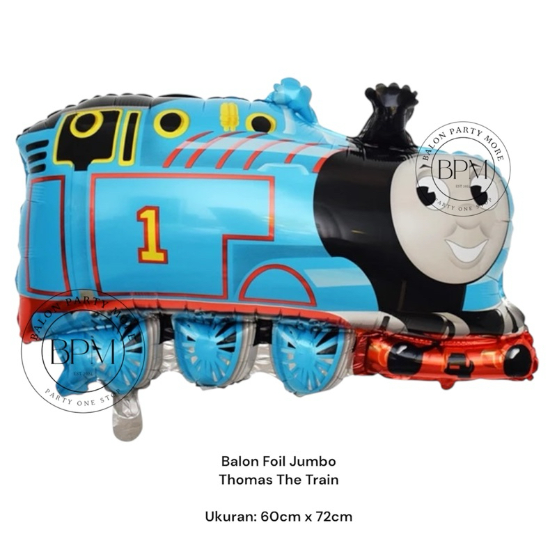 (PER PCS) BALON FOIL JUMBO THOMAS THE TRAIN/ BALON TEMA THOMAS/ BALON ULANG TAHUN ANAK/ BALON FOIL M