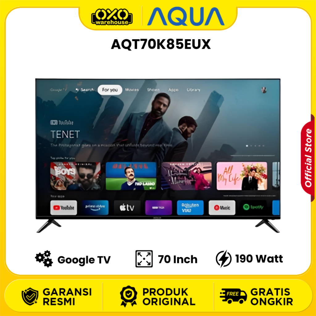AQUA AQT70K85EUX Smart Tv Android Google Tv 70 Inch UHD 4K Google Assistant