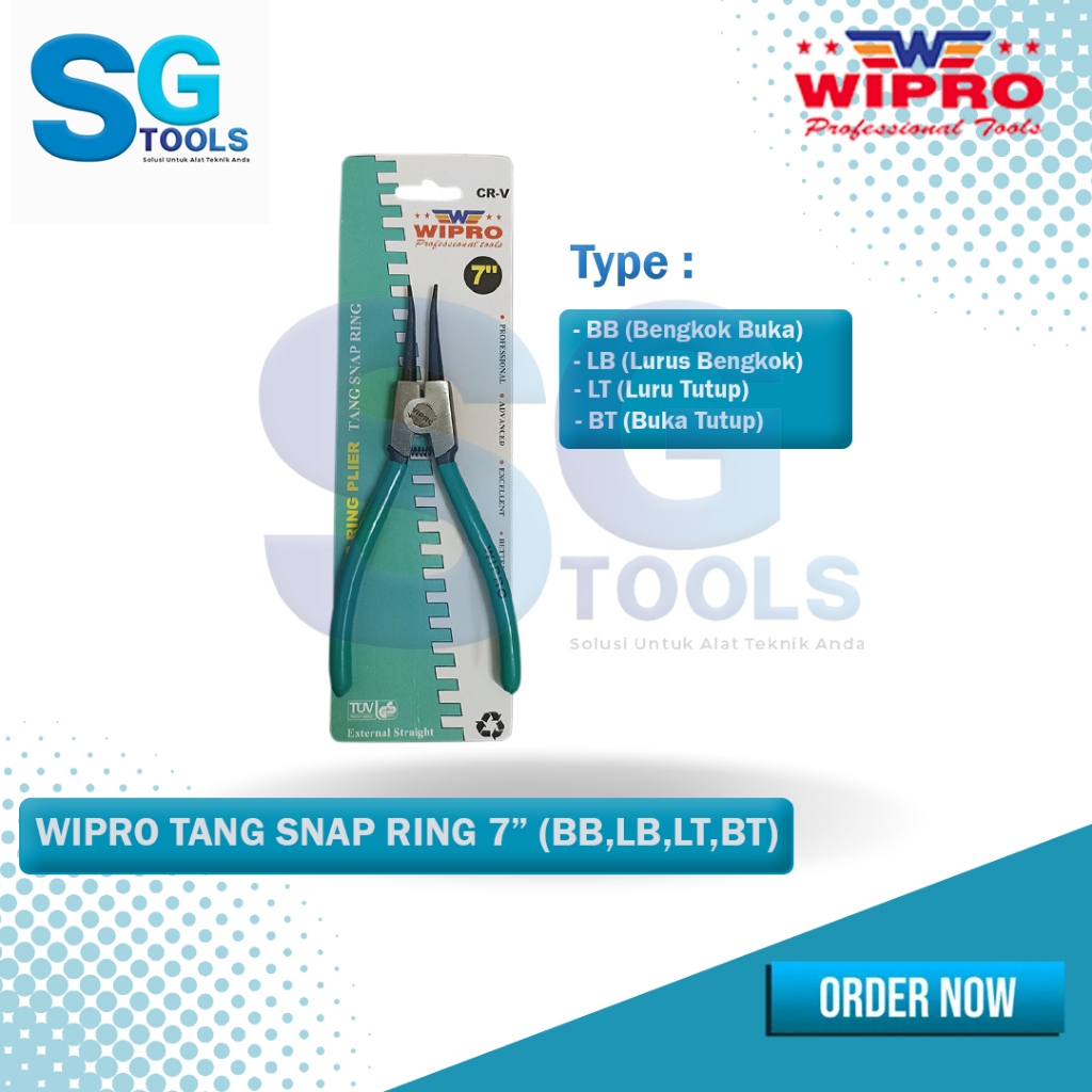 Wipro Tang snap ring 7"  (Bengkok Buka, Lurus Buka, Lurus Tutup, Bengkok Tutup) - Tang Circlip 7" - 