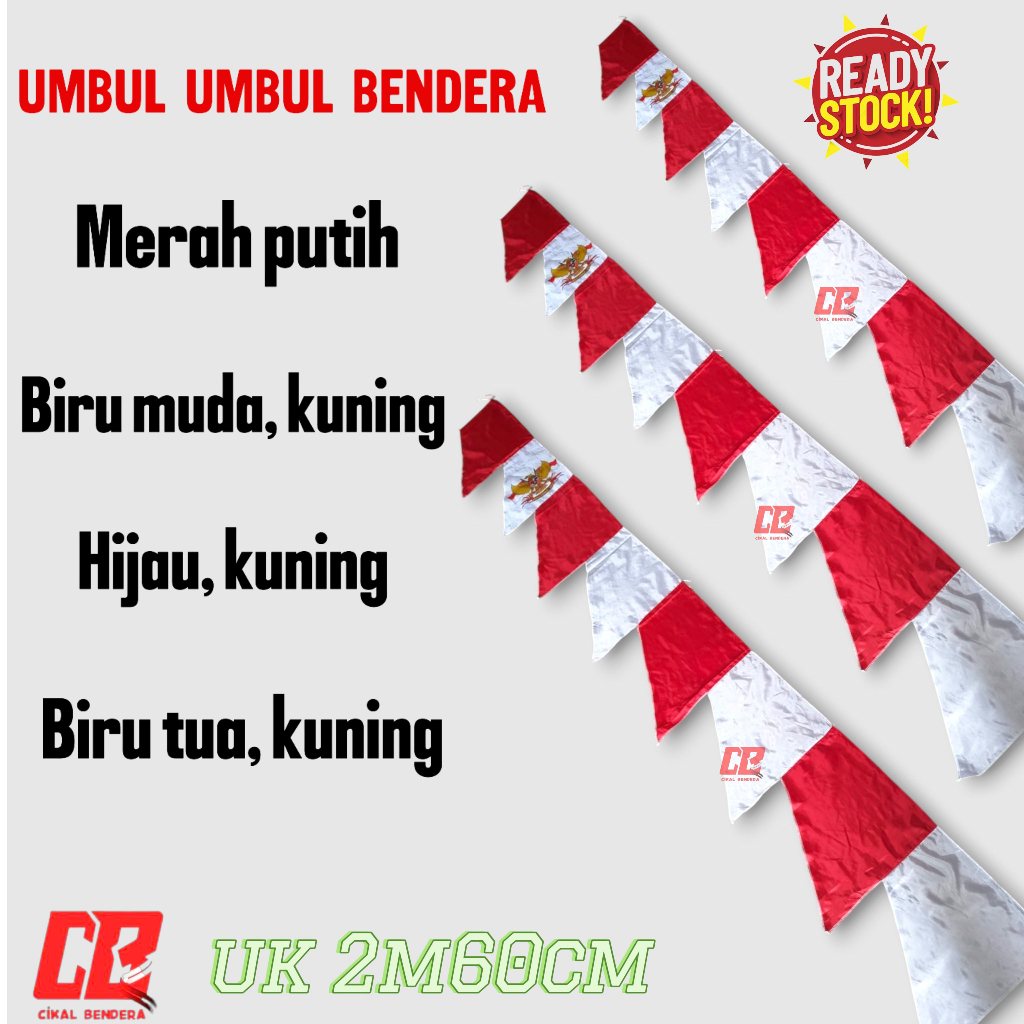 BENDERA UMBUL UMBUL 1 KODI UMBUL UMBUL MERAH PUTIH UMBUL UMBUL WARNA ISI 1 KODI ( 20 PCS )