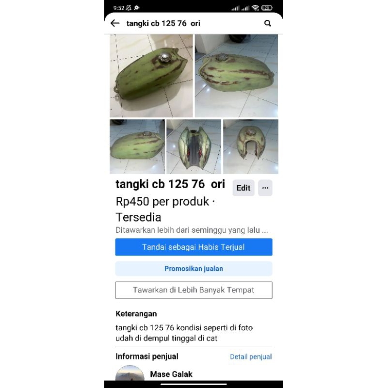 tangki cb 125 76 ori