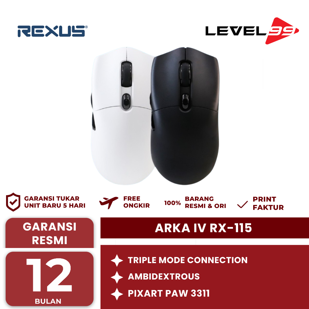 Rexus Arka Iv Rx-115 Triple-Connection Wireless Gaming Mouse