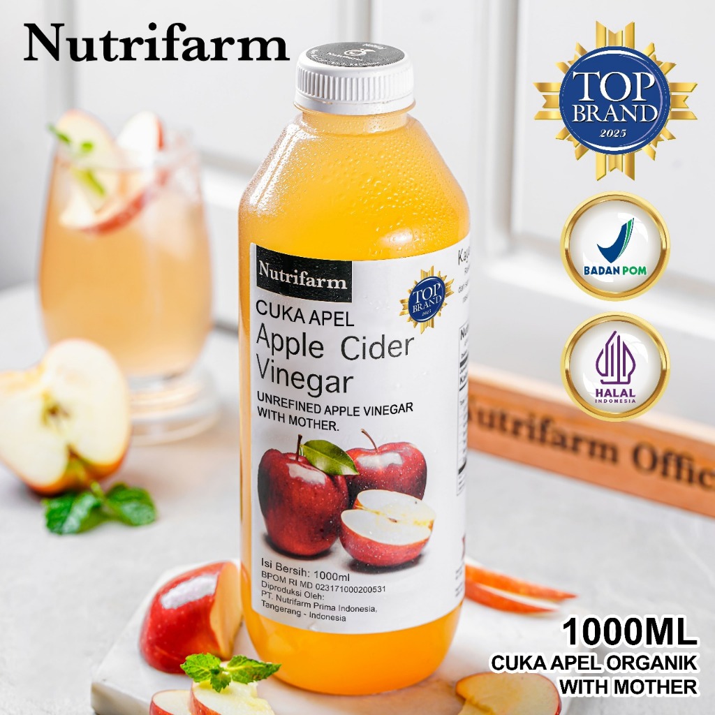 

CUKA APEL ORIGINAL ORGANIK 1000 ML HALAL BPOM/ APPLE CIDER VINEGAR WITH MOTHER/ CUKA APEL NUTRIFARM ORIGINAL/ CUKA APEL 1 LITER/ CUKA APEL ORIGINAL UNTUK DIET UNTUK KESEHATAN/ CUKA APEL / CUKA APEL WITH MOTHER ORGANIK/ CUKA APEL VINEGAR WITH MOTHER