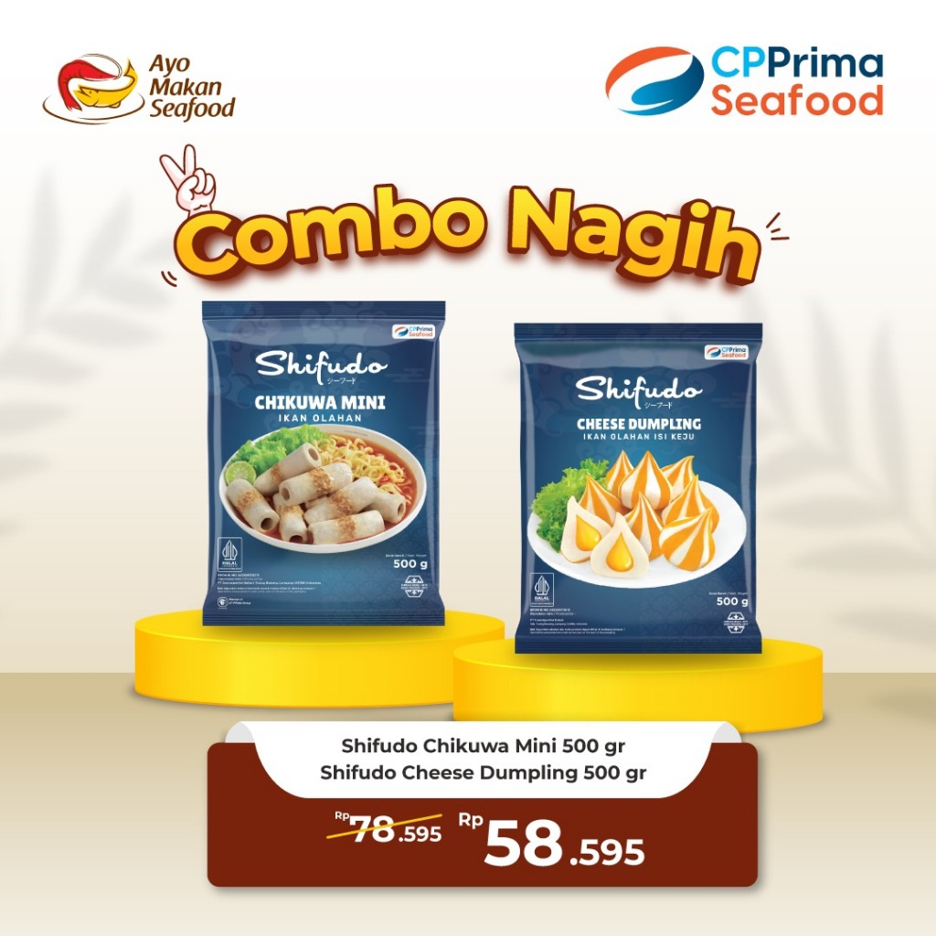 

Paket Shifudo Chikuwa Mini 500gr + Shifudo Cheese Dumpling 500 gr