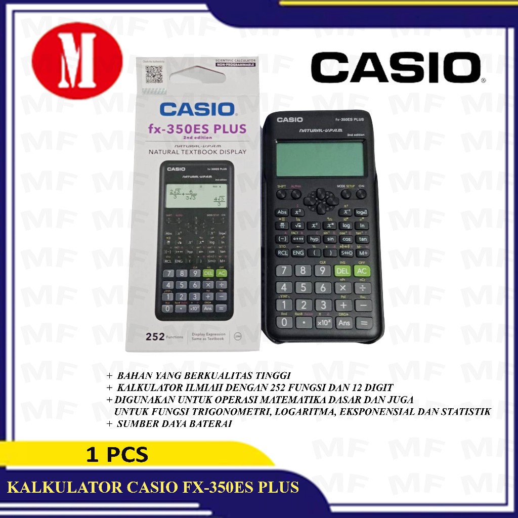 

Casio FX-350ES PLUS - Scientific Kalkulator Kalkulator ilmiah