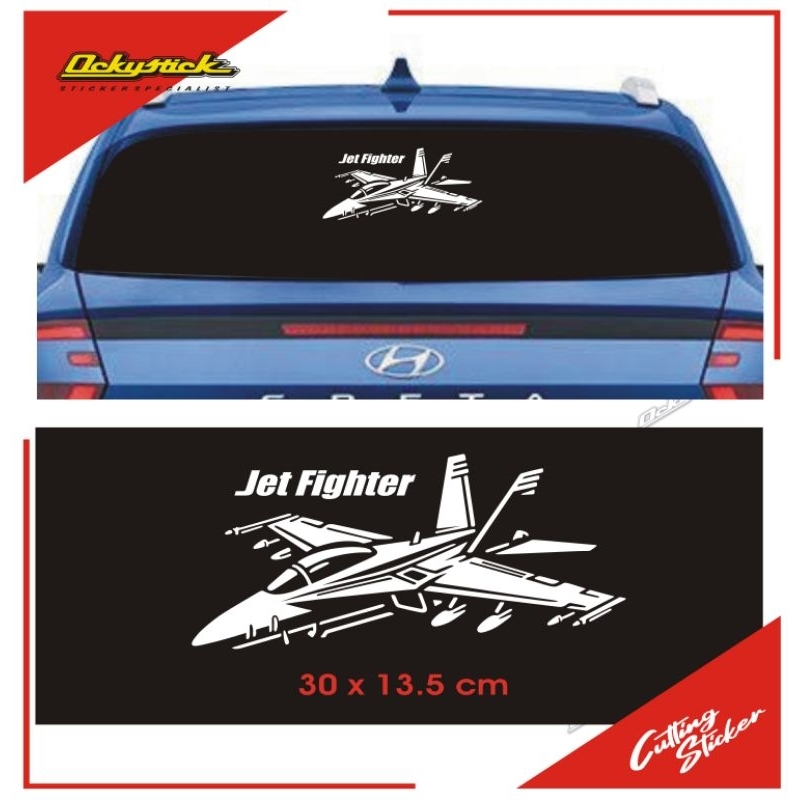 cutting sticker pesawat Jet Fighter stiker kaca belakang mobil