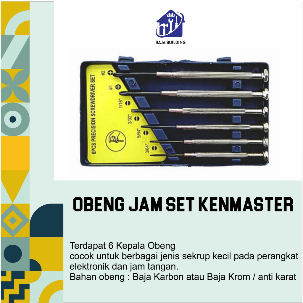 OBENG JAM KENMASTER / OBENG JAM SET 6 KENMASTER / OBENG MINI / OBENG PERBAIKAN JAM