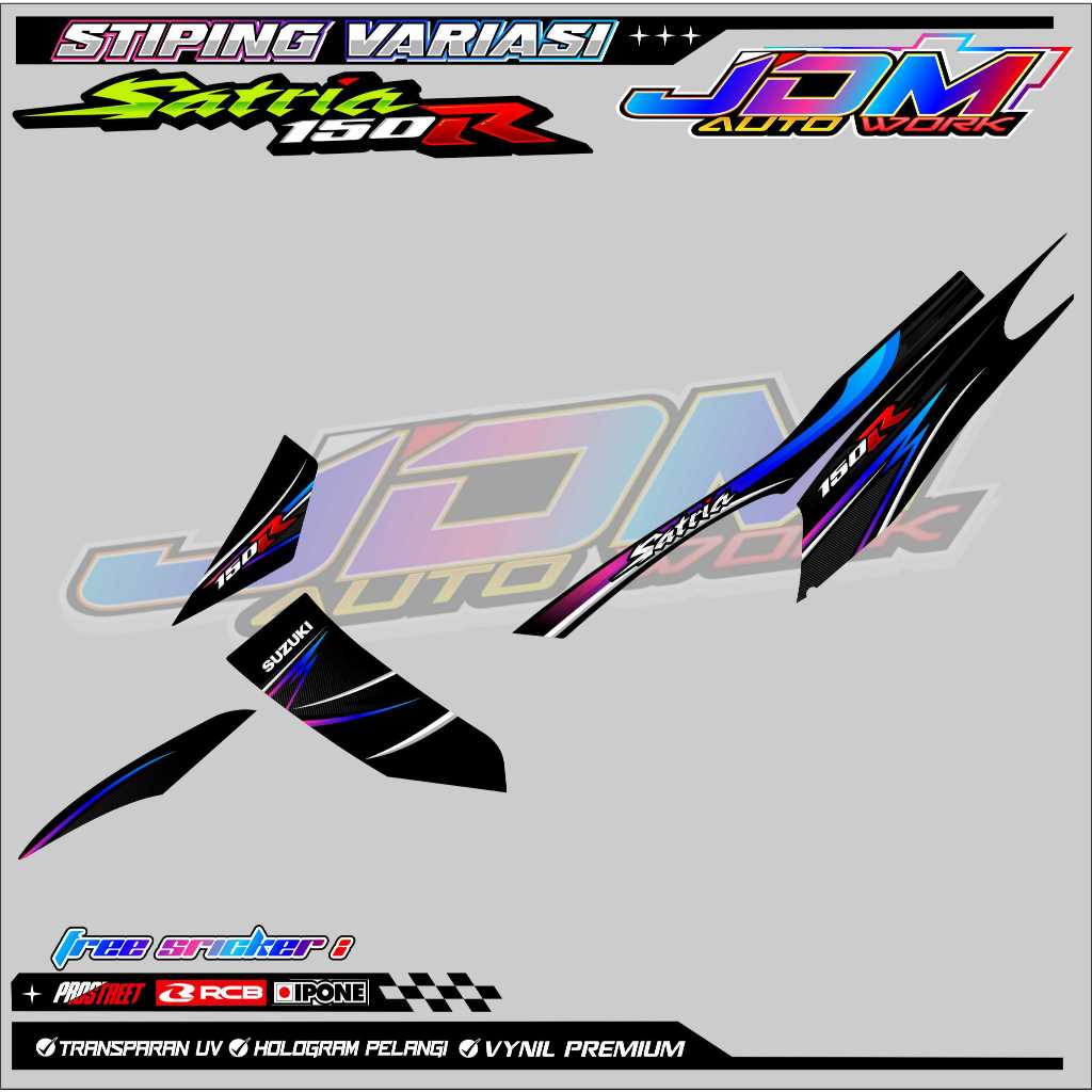 STRIPING VARIASI SUZUKI SATRIA HIU / STICKER LIST MOTOR SATRIA HIU