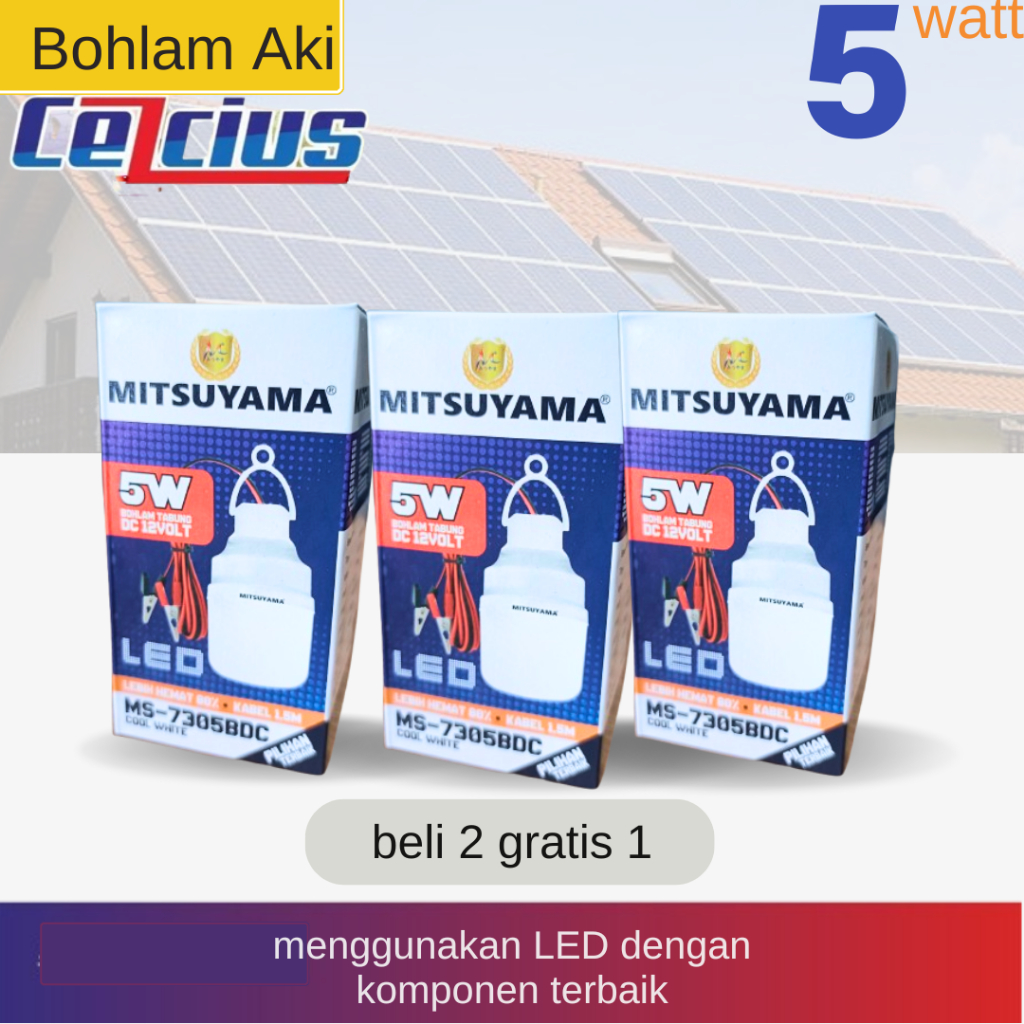 PAKET 3 PCS BOHLAM LED DC 12V 5 WATT JEPIT AKI LAMPU AKI 5 WATT PAKET 3 PCS