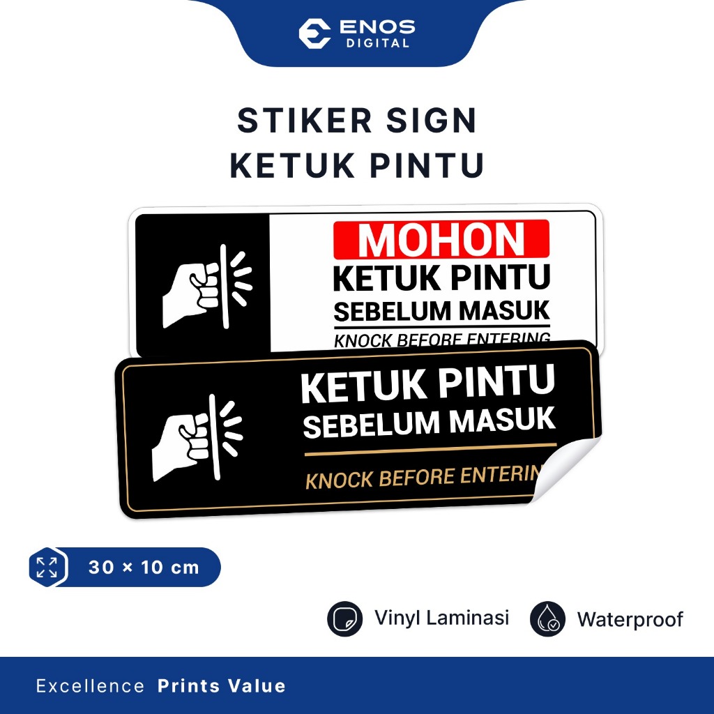 

Stiker Ketuk Pintu Sebelum Masuk Stiker Sign Label Vinyl Anti Air