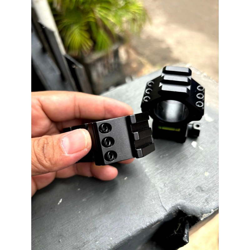 Mounting waterpass tube 25 dan 30 rail 22 satu pasang mounting teleskop