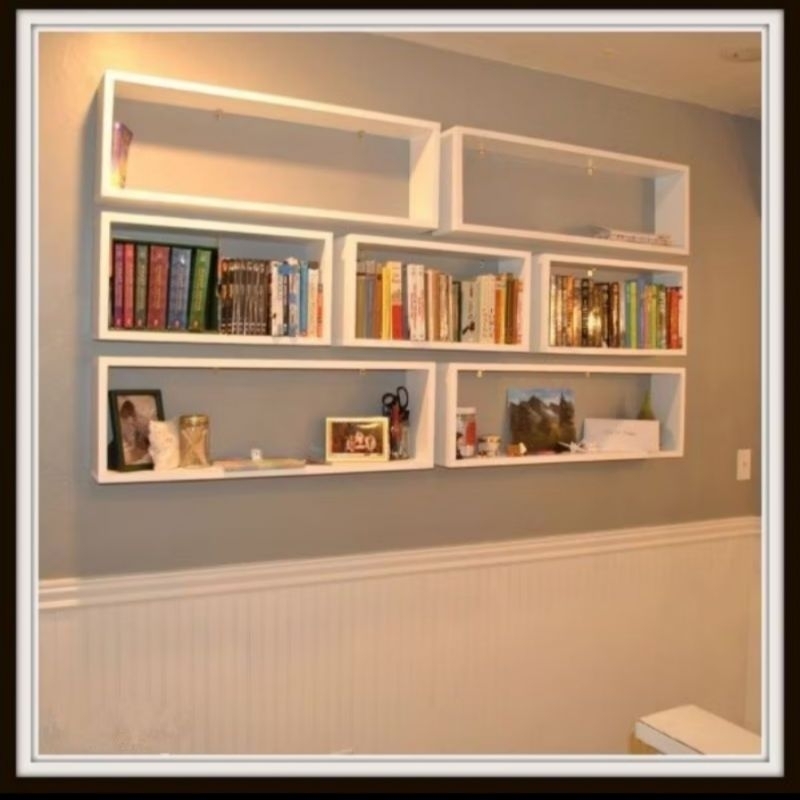 Rak dinding persegi panjang- rak dinding estetik panjang 60 cm