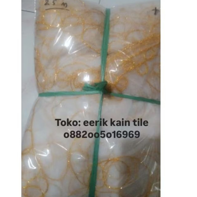 SIAP KIRIM Kain tile peti benang emas