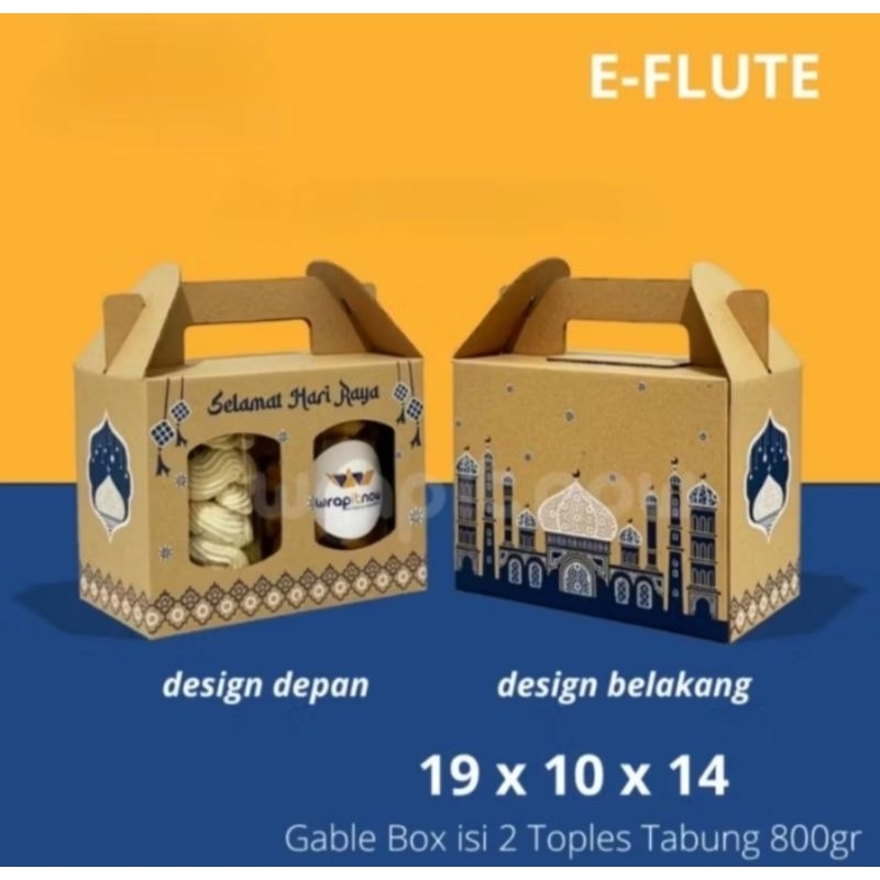 

GB191014 Box Lebaran muat 2 toples Tabung | Box Hampers Idul Fitri Kotak Parcel Lebaran Idul Fitri