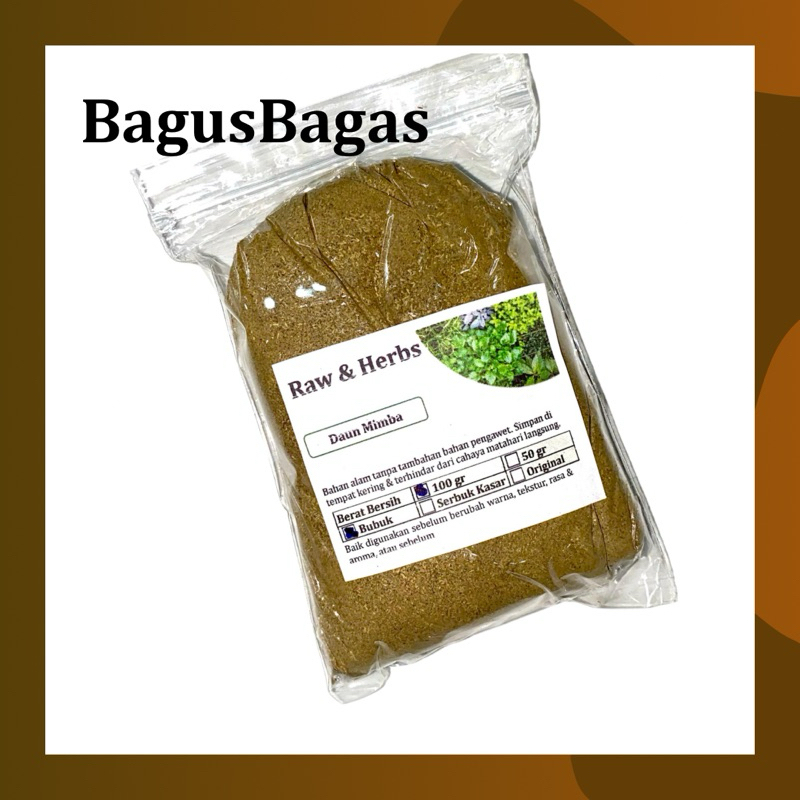 

100gr Bubuk Daun Mimba Imba Membha MURNI Kering Herbal Tradisional Jurus Sehat Rempah JSR Anti Hama