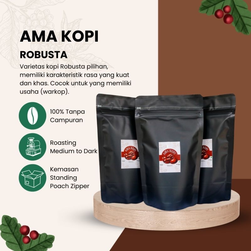 

Kopi Robusta Asli Tubruk Cocok Untuk Warkop - Bubuk - AMA KOPI