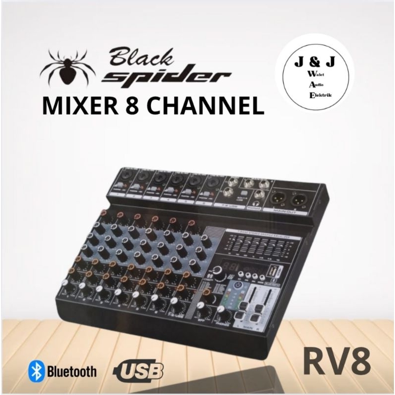 MIXER AUDIO BLACK SPIDER RV 8 MIXER AUDIO BLACK SPIDER 8 CHANNEL