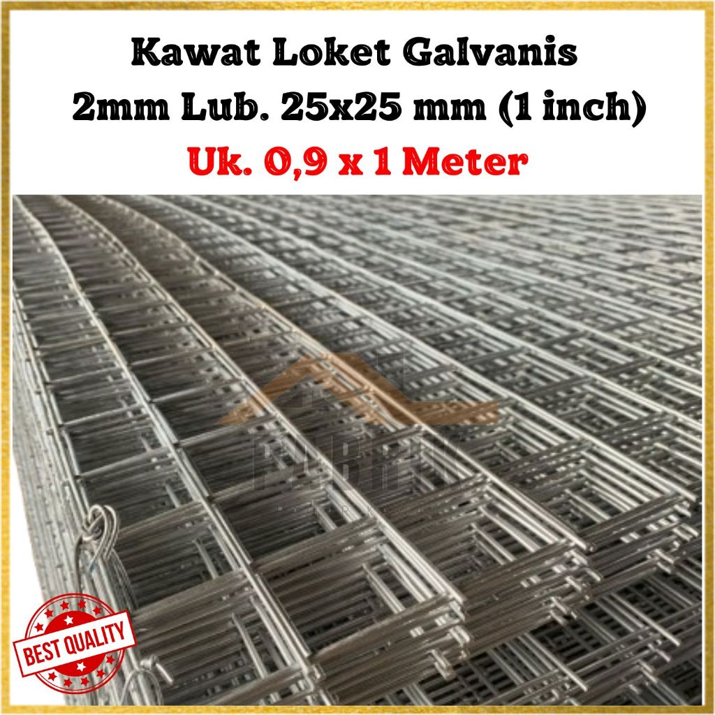 Kawat Loket Galvanis Tebal 2mm Lubangan 25x25mm BEST SELLER | Meteran