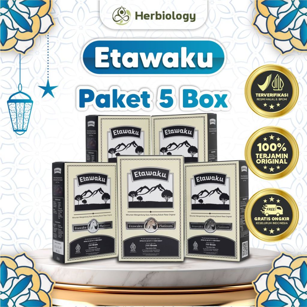 

Etawaku Platinum Paket 5 Box | Susu Kambing Etawa & Krimer Nabati Isi 200gr Herbiology