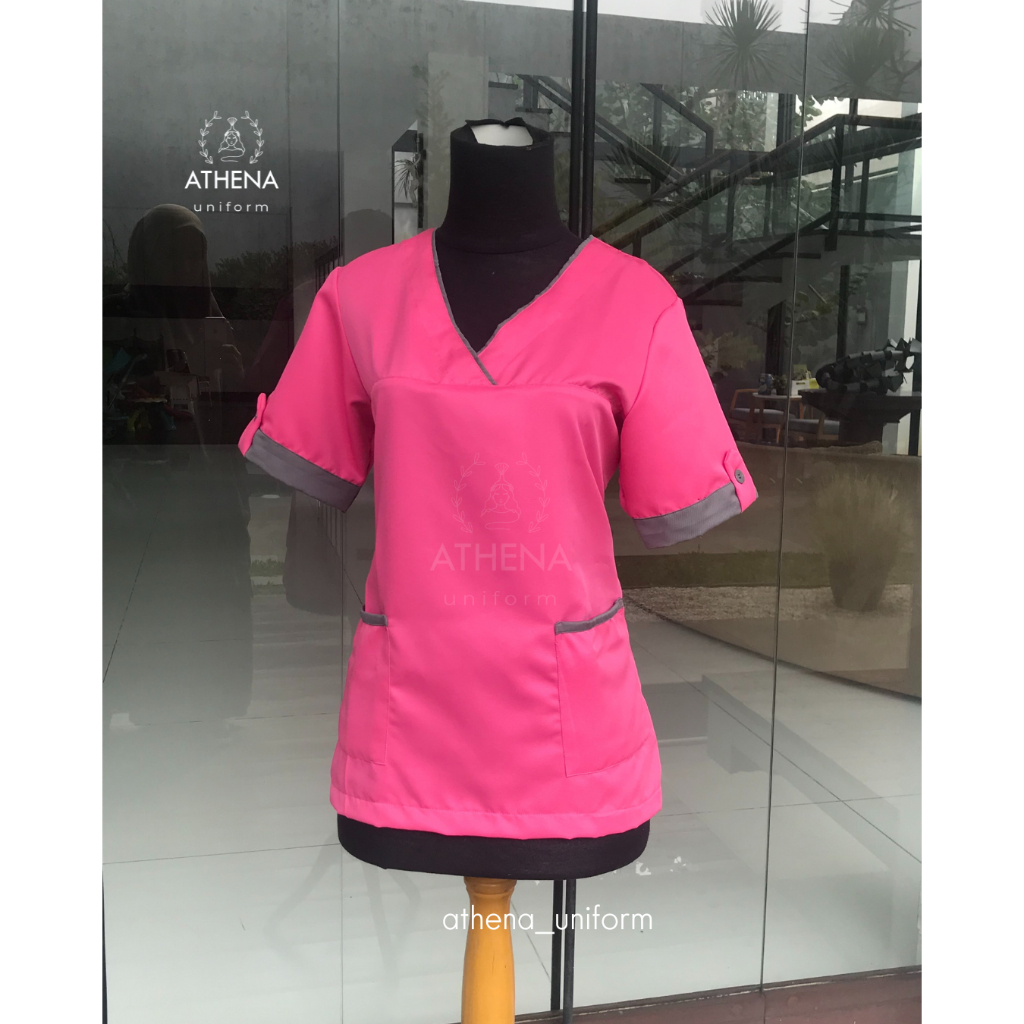 Atasan Baju Seragam SALON/Seragam nanny/ SERAGAM PERAWAT/ SERAGAM KLINIK/ SERAGAM RUMAH SAKIT/ SERAG