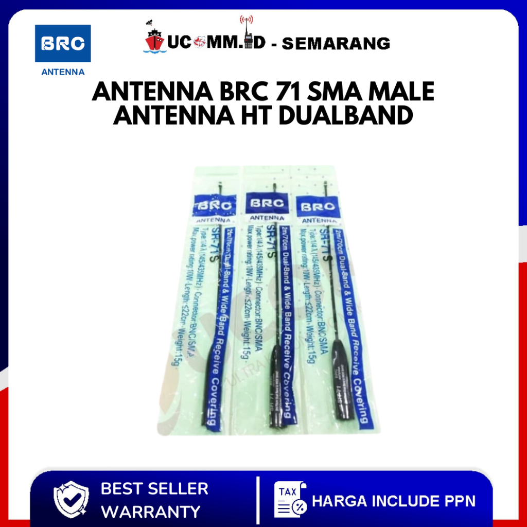 Antenna BRC SR 71s Sma Male Antena HT Dualband BRC Sr71s Sr-71s Male Brc Original