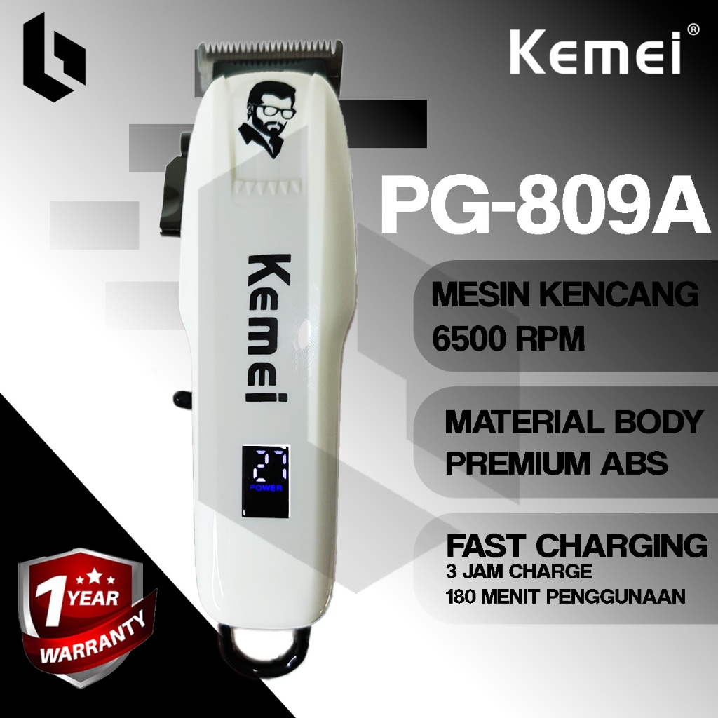 Alat cukur rambut KEMEI PG 809A Professional hair clipper elektrik rechargeable