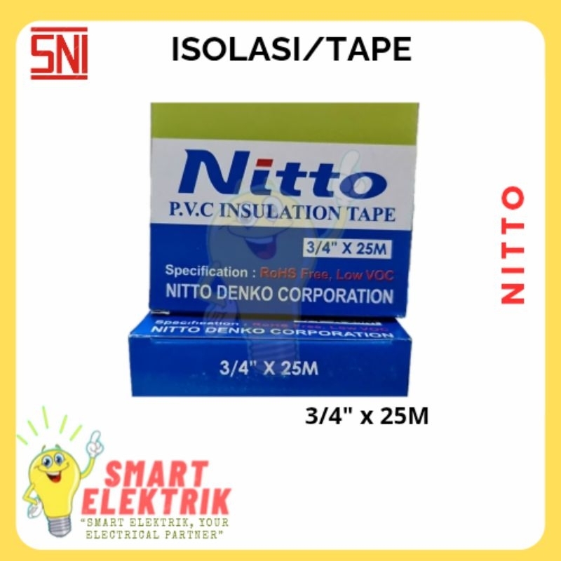 Isolasi Nitto 25Meter Hitam 3/4"x25m