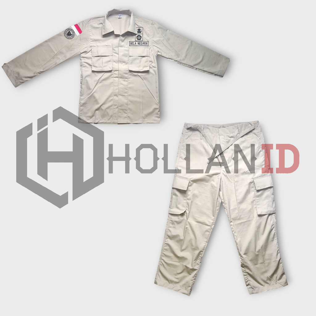 SERAGAM PDL KEMHAN - STELAN PNS KEMENTRIAN PERTAHANAN - BAJU BELA NEGARA FULL LOGO SET MENHAN