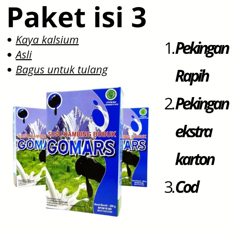 

Gomars Susu Kambing Solusi Atasi Pegal Linu Paket 3 Kotak