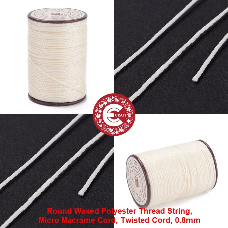 1 METER TALI BENANG WAX POLYESTER 0.8MM  UNTUK GELANG. MACRAME DAN MENJAHIT BAHAN KULIT