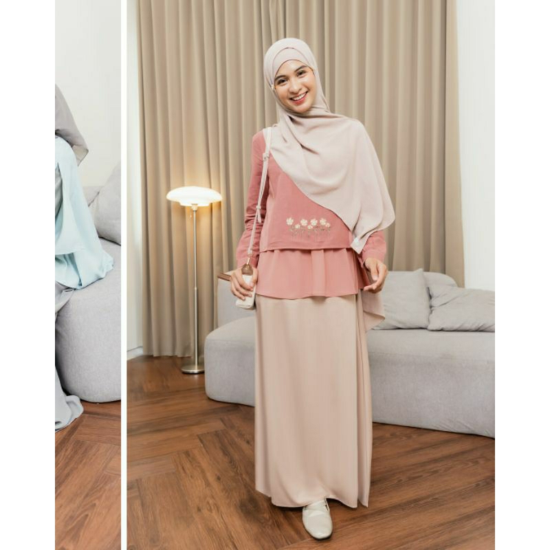 CAILIE DRESS JILBRAVE | Gamis Feminine Elegant Sheer Layer Bordir bunga | Raya Collection | Gamis Le