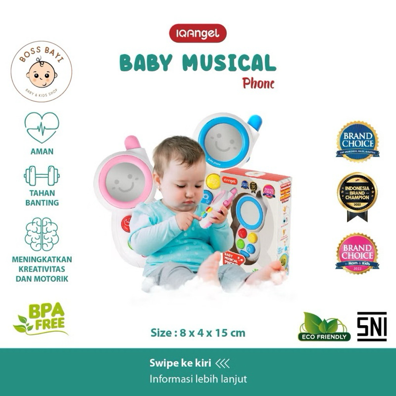 IQ ANGEL Baby Musical Phone IQ0512 / Handphone Mainan Anak / Telepon Mainan