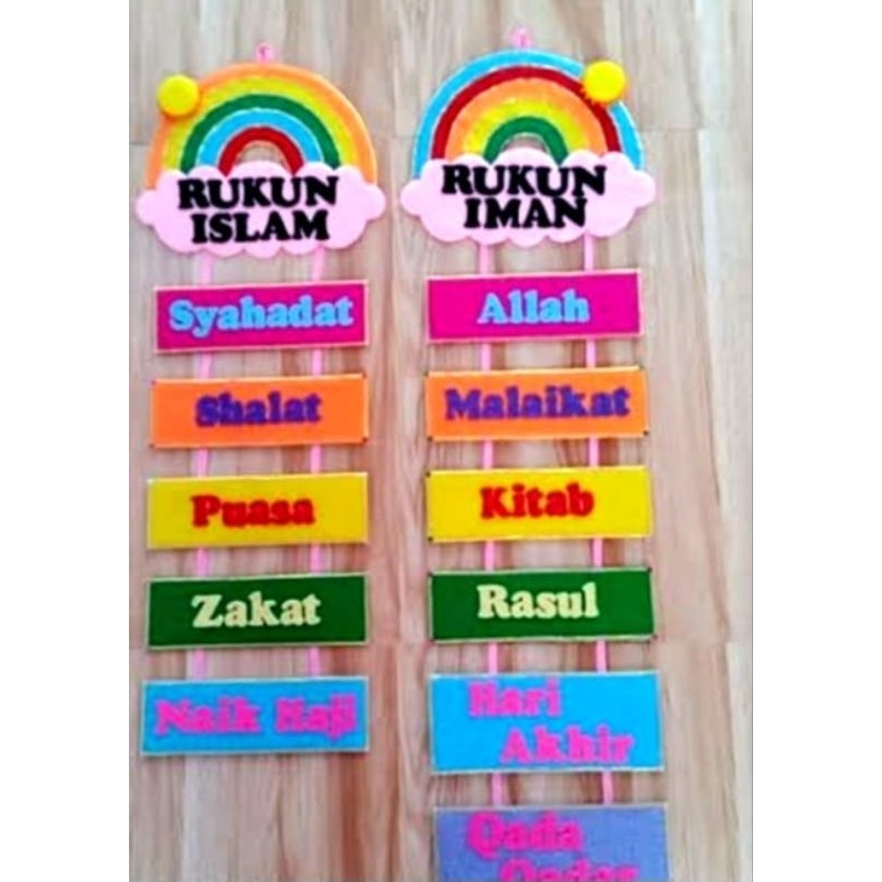 Hiasan Kelas/Rukun Iman/Islam/Aksesoris/Dekorasi/Kerajinan Kain Flanel