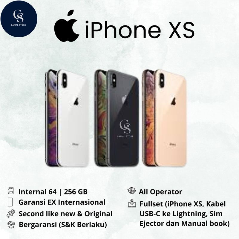 IPHONE XS 64GB/256GB FULL SET SECOND ORIGINAL 100% MULUS