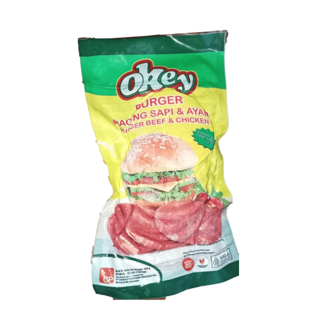 

OKEY BEEF AND CHICK BURGER 250 GRAM