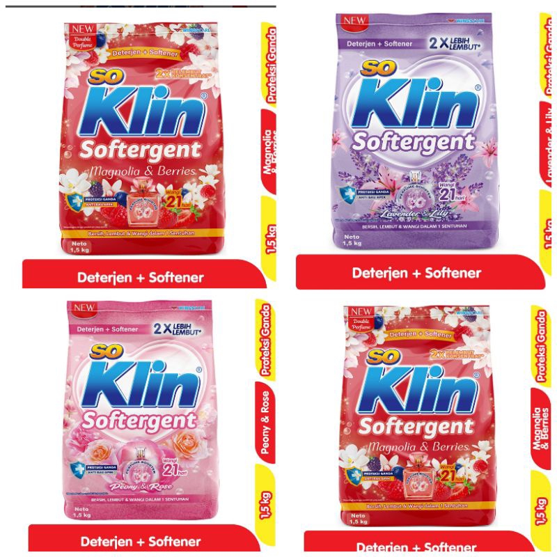 Soklin softergent pink, purple 1,8kg Soklin detergen bubuk So klin Softergent So klin Detergen Bubuk