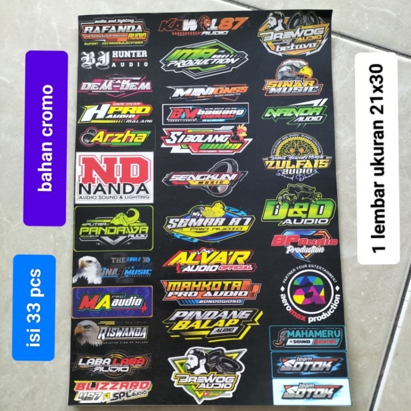 

STIKER SOUNDSYSTEM BAHAN CROMO GLOSY